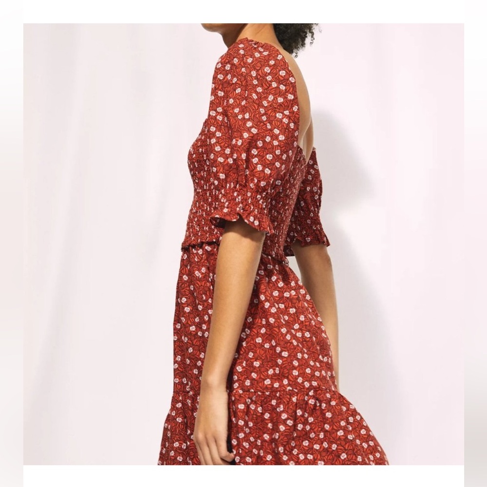 Aritzia Wilfred Angie Floral Dress Sinopia Rustique Size Medium